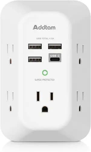 Addtam Multitoma 9 Tomas USB-C Protección Sobretensión